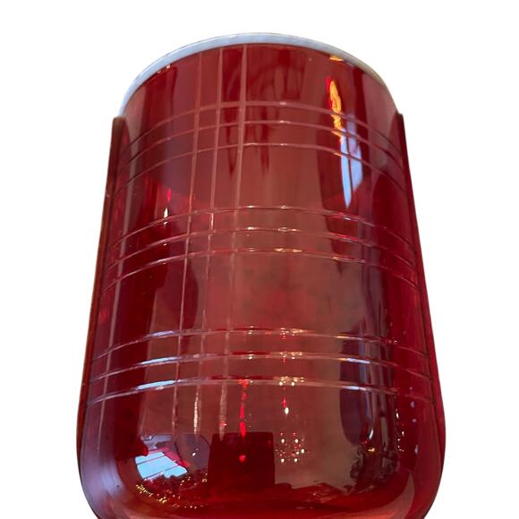 Set of 2 RED Double Old Fashioned Cocktail Glasses Christmas Holiday New - Picture 7 of 10